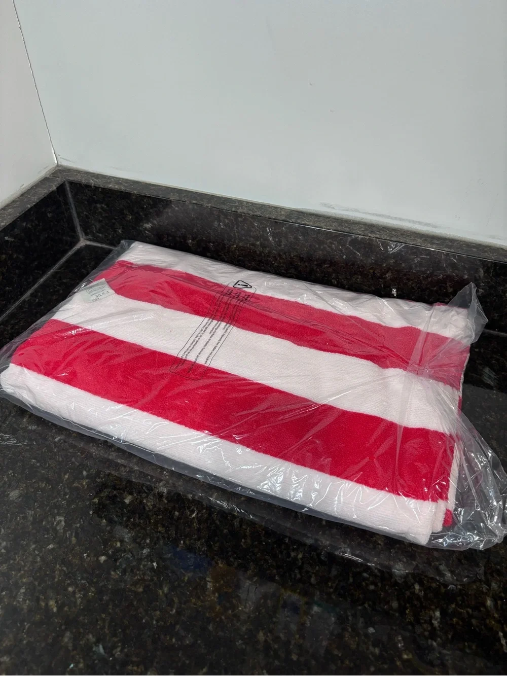 NIP American Red Cross Red & White Striped Beach Towel 40”x70”